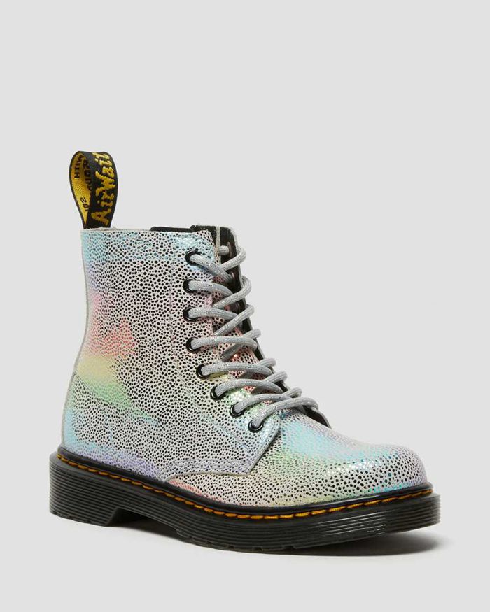 Dr Martens Støvler Barn Sølv Junior 1460 Pascal Iridescent Lace Up 6875EGBYT